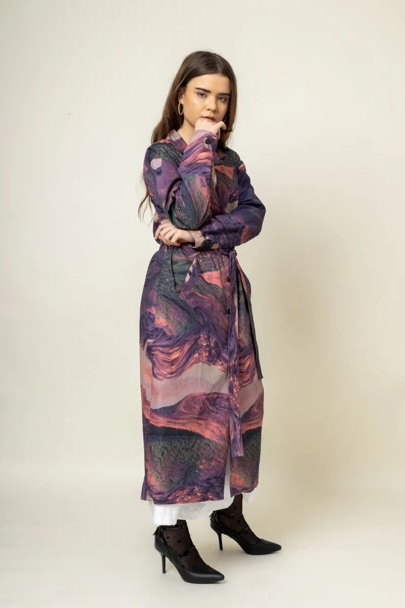 Amelia Printed Upcycled Cotton Trench