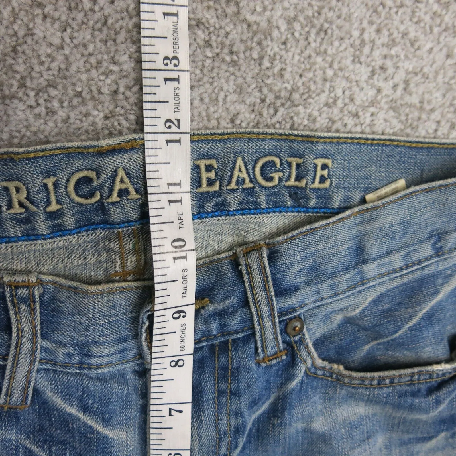 American Eagle Mens Jeans Slim Straight Leg Denim Low Rise Pockets Blue SZ 29/30