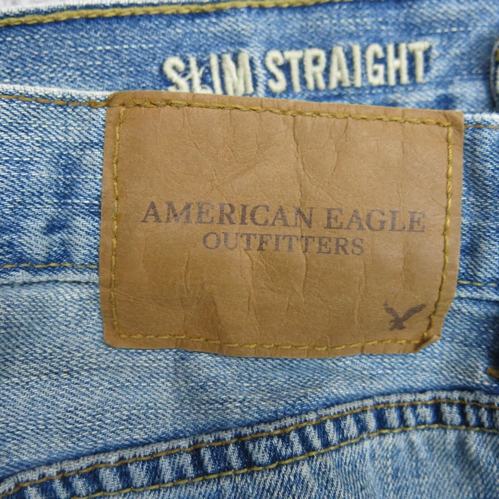 American Eagle Mens Jeans Slim Straight Leg Denim Low Rise Pockets Blue SZ 29/30