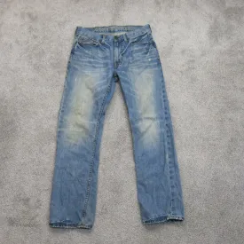 American Eagle Mens Jeans Slim Straight Leg Denim Low Rise Pockets Blue SZ 29/30