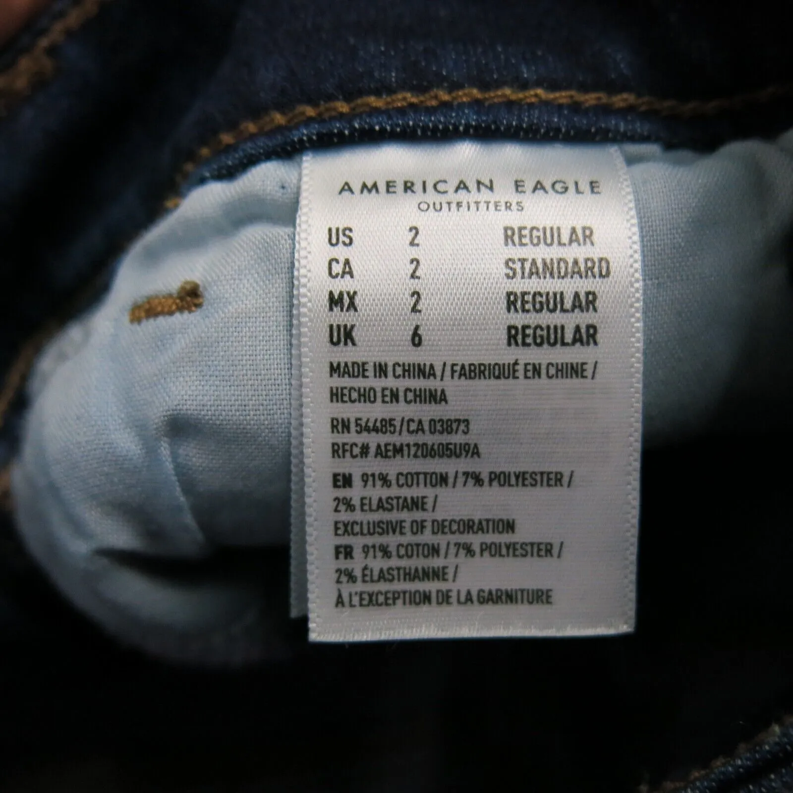American Eagle Outfitter Women A Line Jeans Skirt Stretch Pockets Blue Size 2