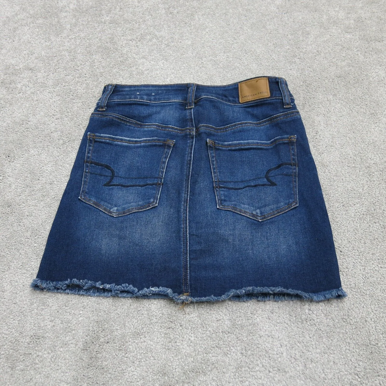 American Eagle Outfitter Women A Line Jeans Skirt Stretch Pockets Blue Size 2