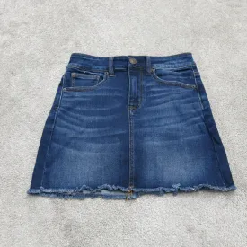 American Eagle Outfitter Women A Line Jeans Skirt Stretch Pockets Blue Size 2