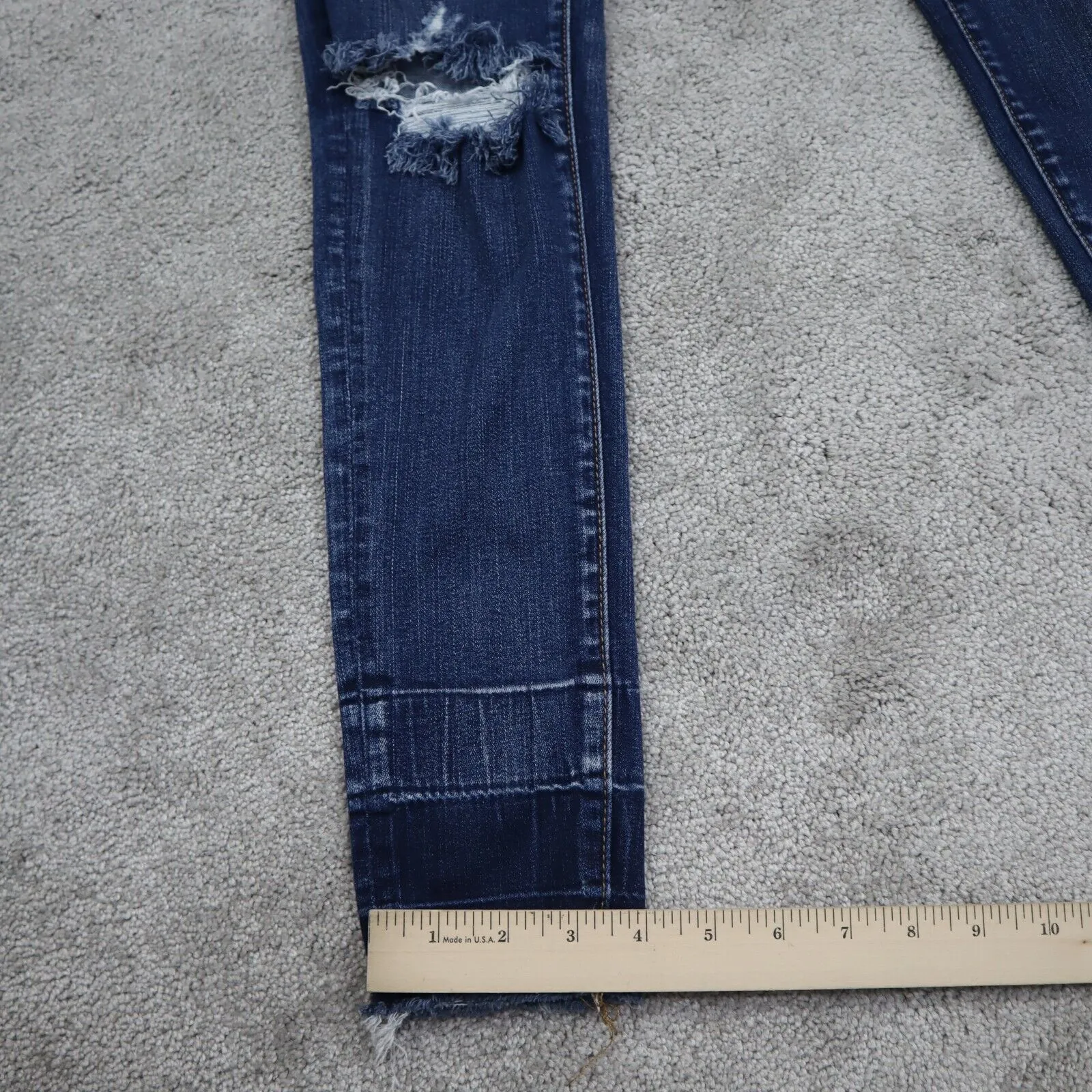 American Eagle Women Jegging Jeans Skinny Leg Distressed Stretch Blue Size 0R