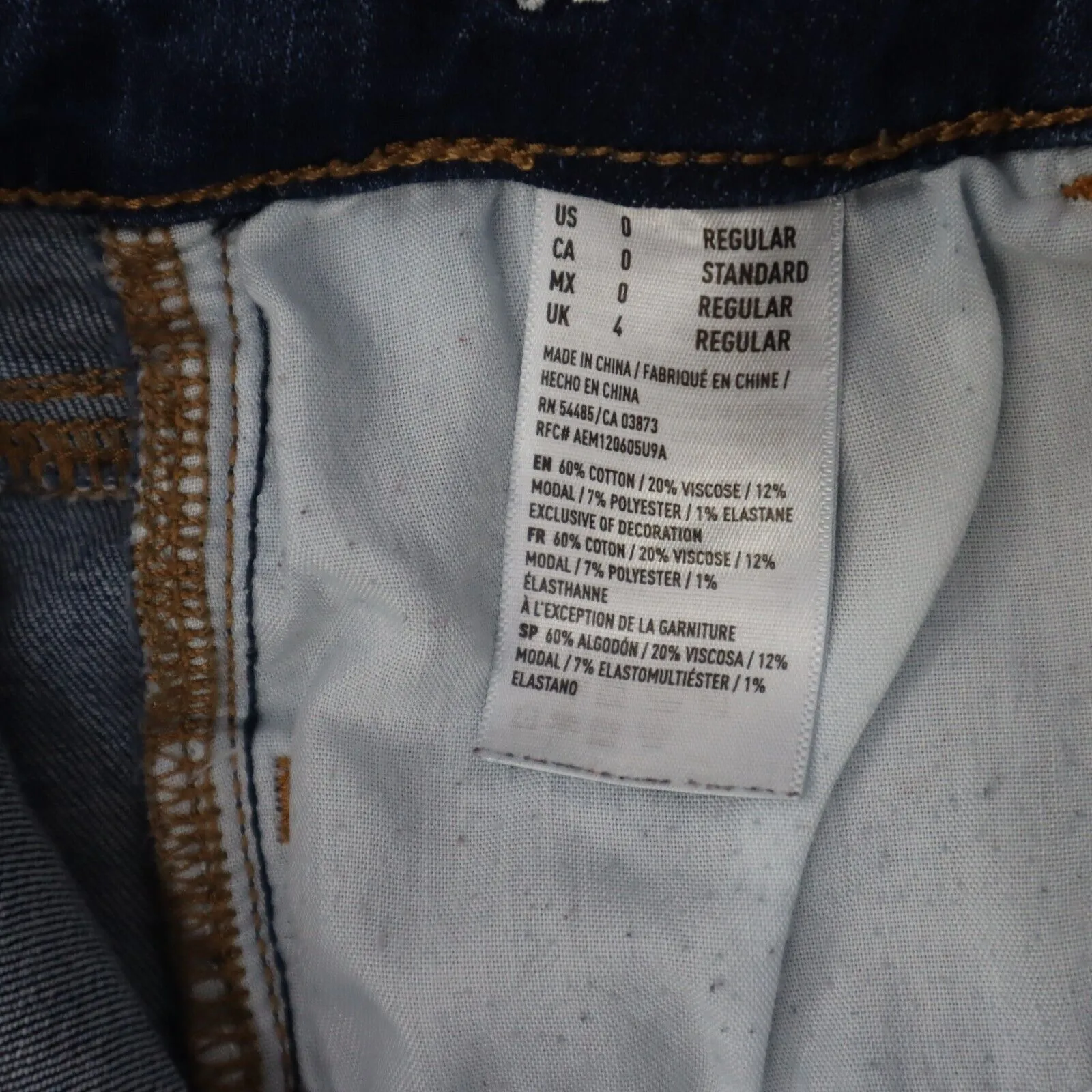 American Eagle Women Jegging Jeans Skinny Leg Distressed Stretch Blue Size 0R
