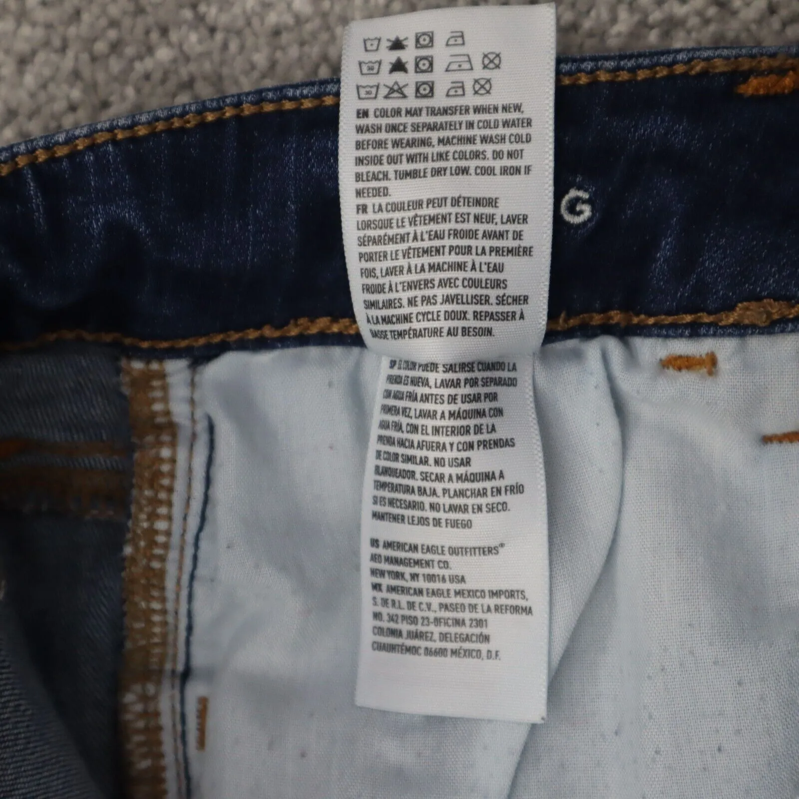 American Eagle Women Jegging Jeans Skinny Leg Distressed Stretch Blue Size 0R