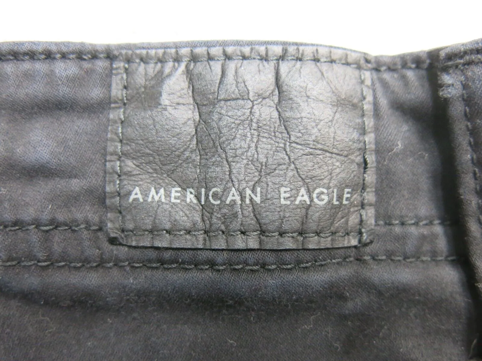 American Eagle Womens Jeans Denim Skinny Leg Zipper Pockets & Hem Black Size 0