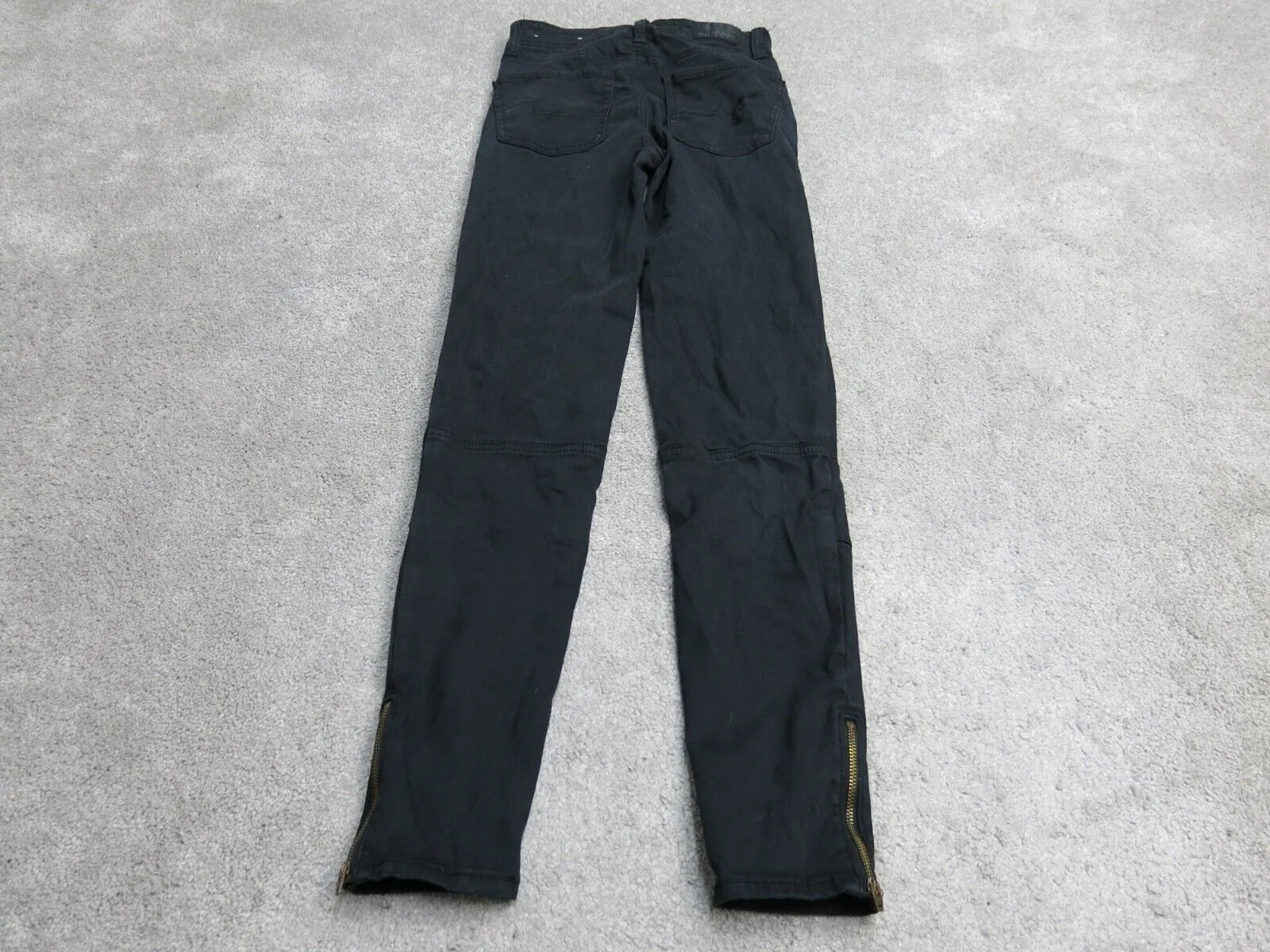 American Eagle Womens Jeans Denim Skinny Leg Zipper Pockets & Hem Black Size 0