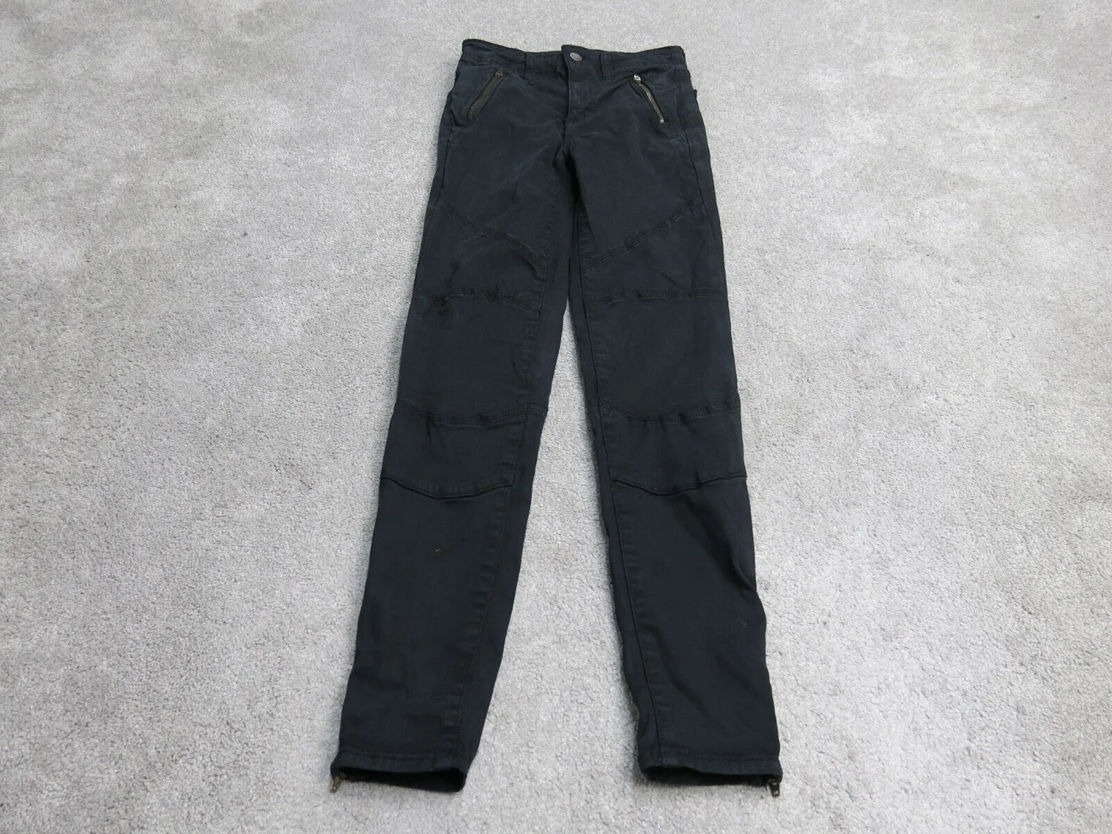 American Eagle Womens Jeans Denim Skinny Leg Zipper Pockets & Hem Black Size 0