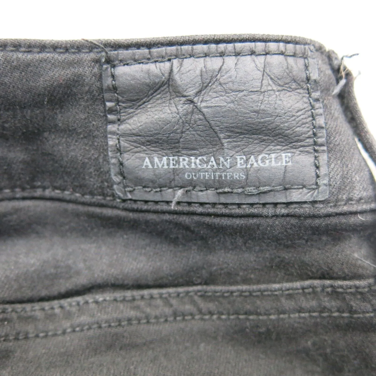 American Eagle Womens Jegging Jeans Denim Super Stretch Distressed Black Size 00
