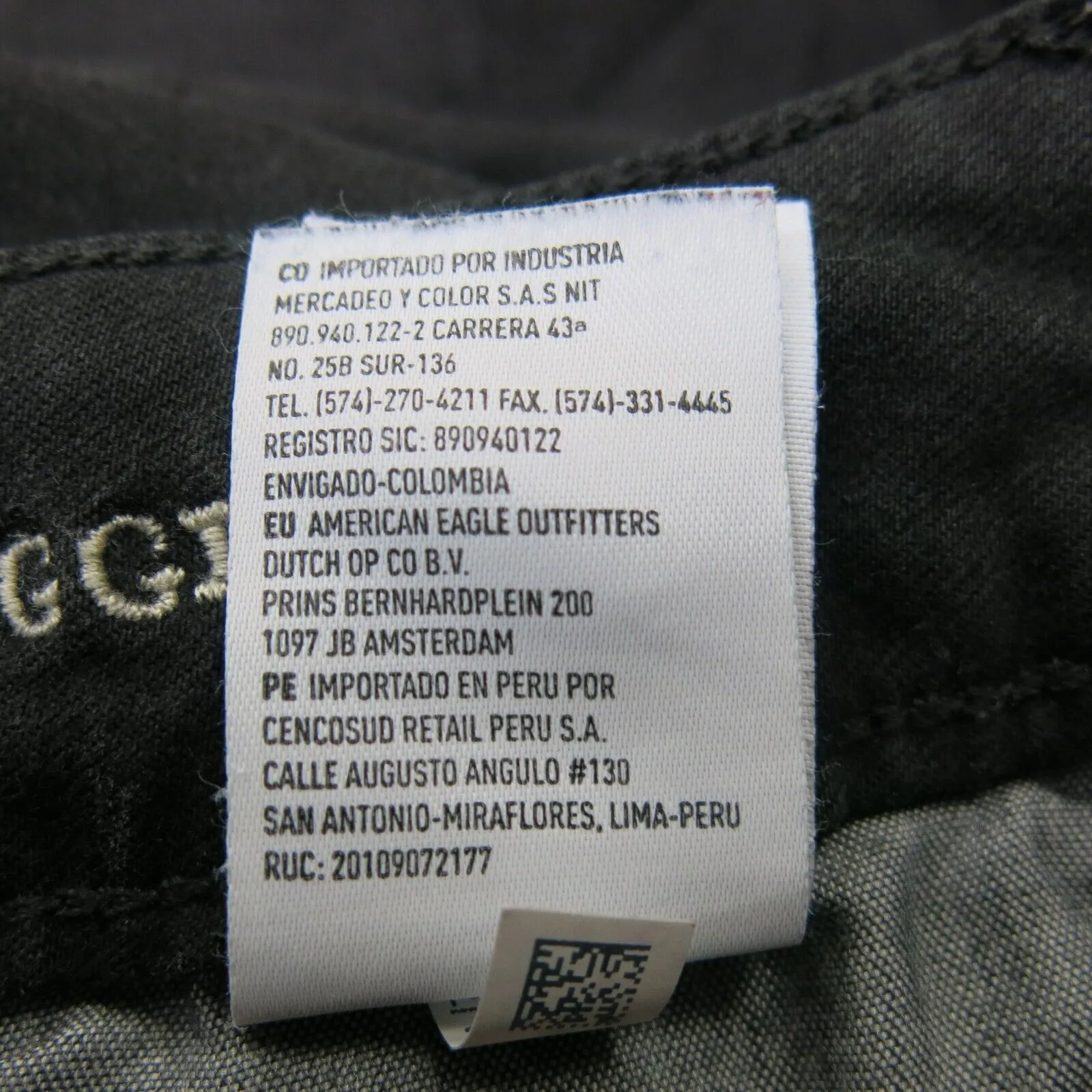 American Eagle Womens Jegging Jeans Denim Super Stretch Distressed Black Size 00