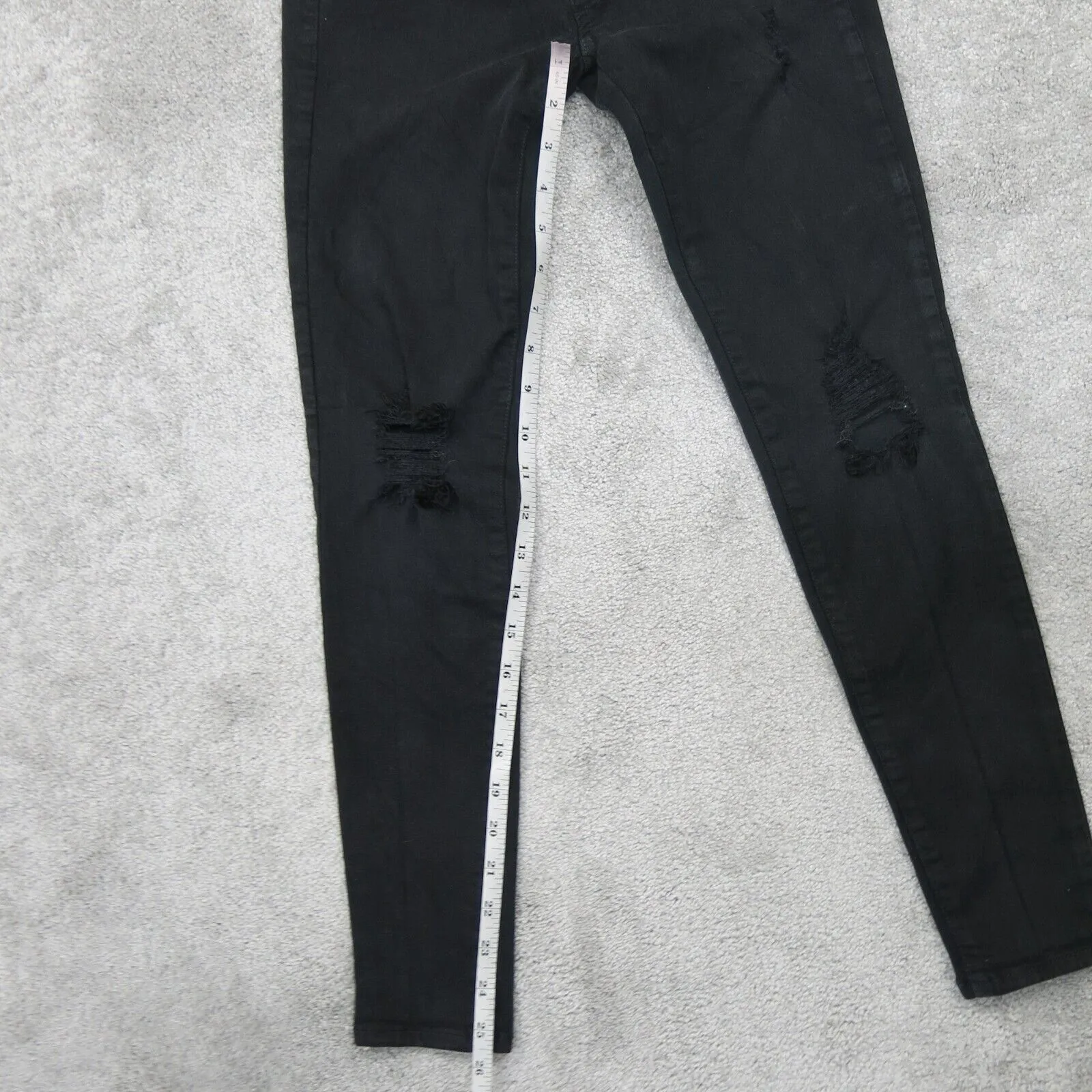 American Eagle Womens Jegging Jeans Denim Super Stretch Distressed Black Size 00