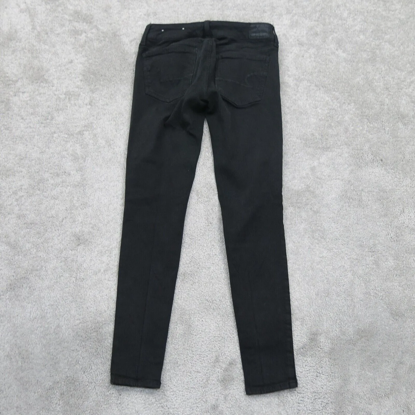 American Eagle Womens Jegging Jeans Denim Super Stretch Distressed Black Size 00