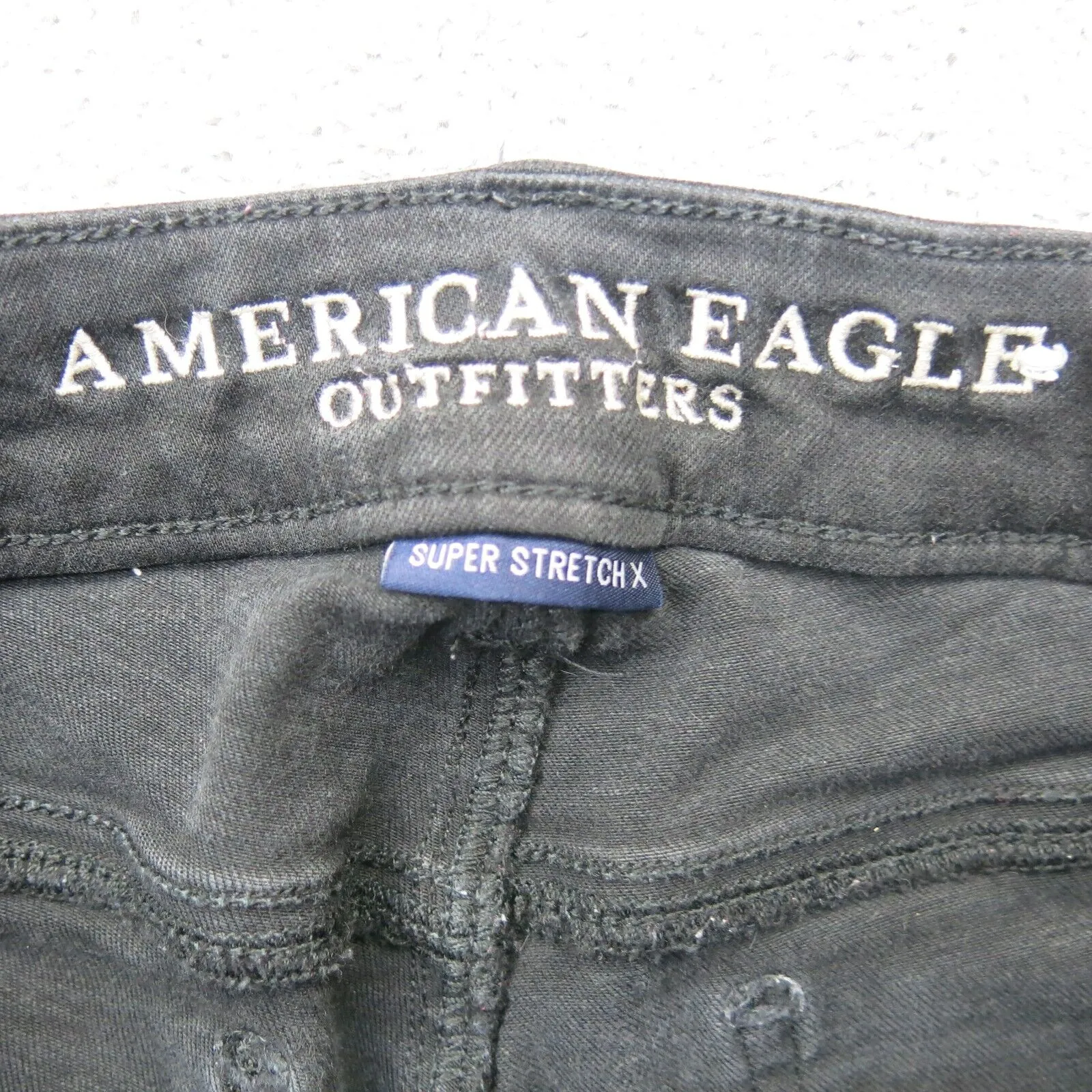 American Eagle Womens Jegging Jeans Denim Super Stretch Distressed Black Size 00