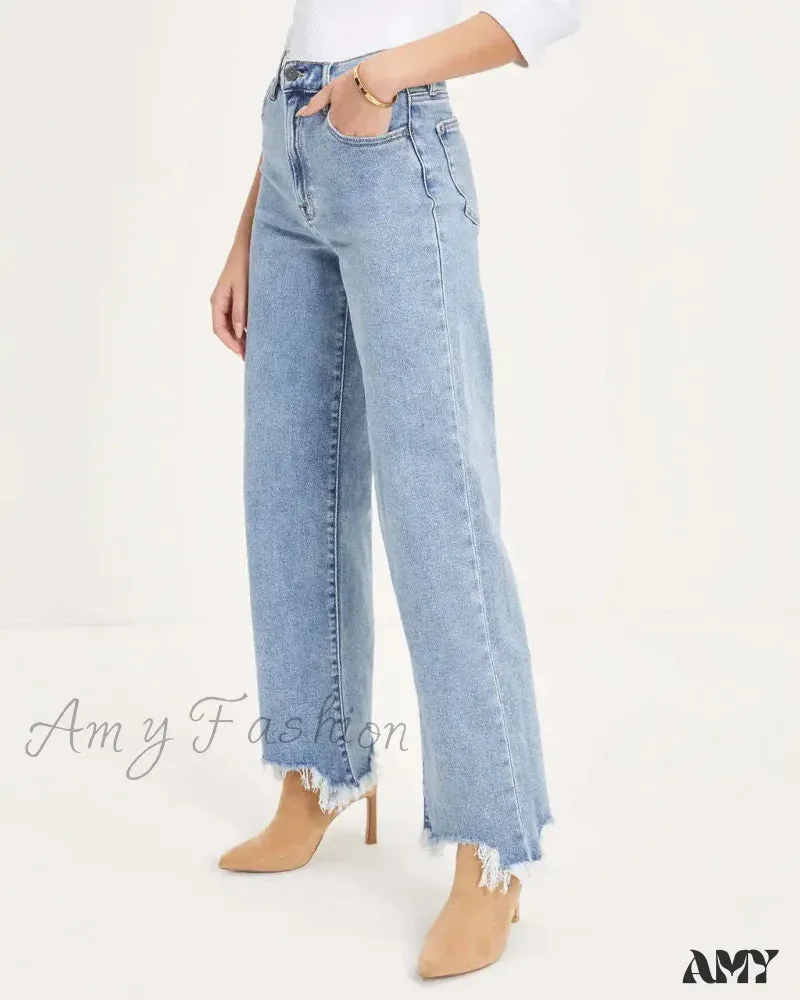 Amy Fashion - Vintage Fashion High Straight Korean Denim Jean
