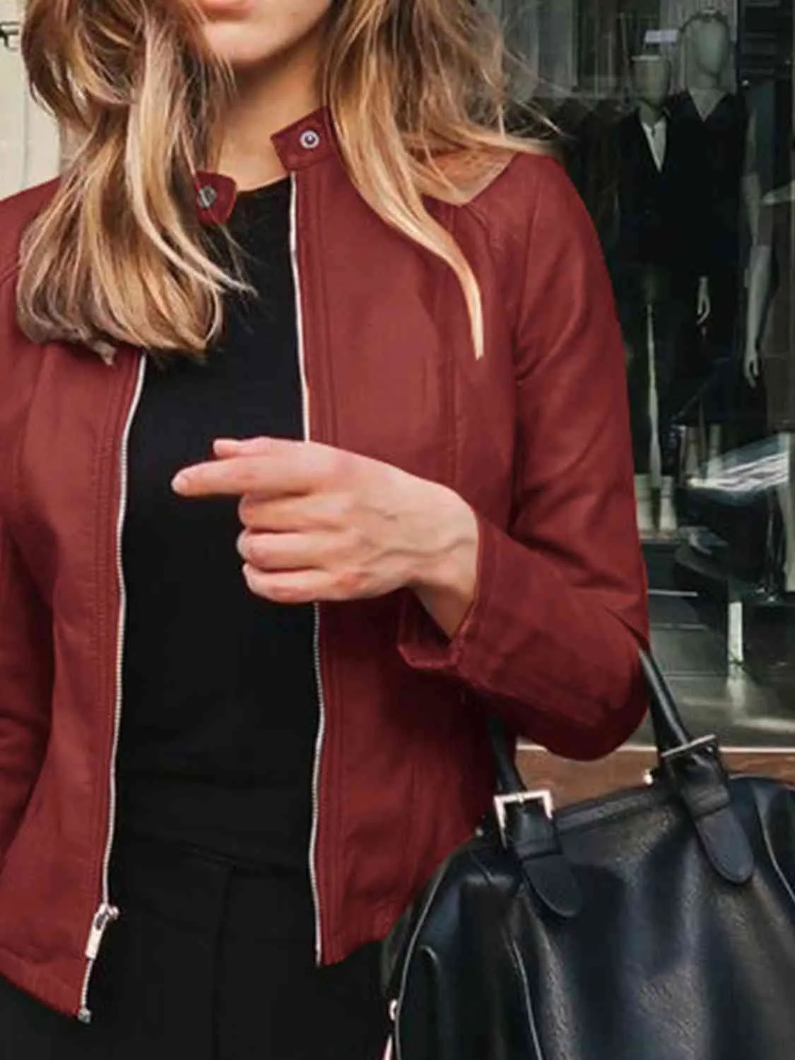 *APP EXCLUSIVE* Mock Neck Zip Up Jacket