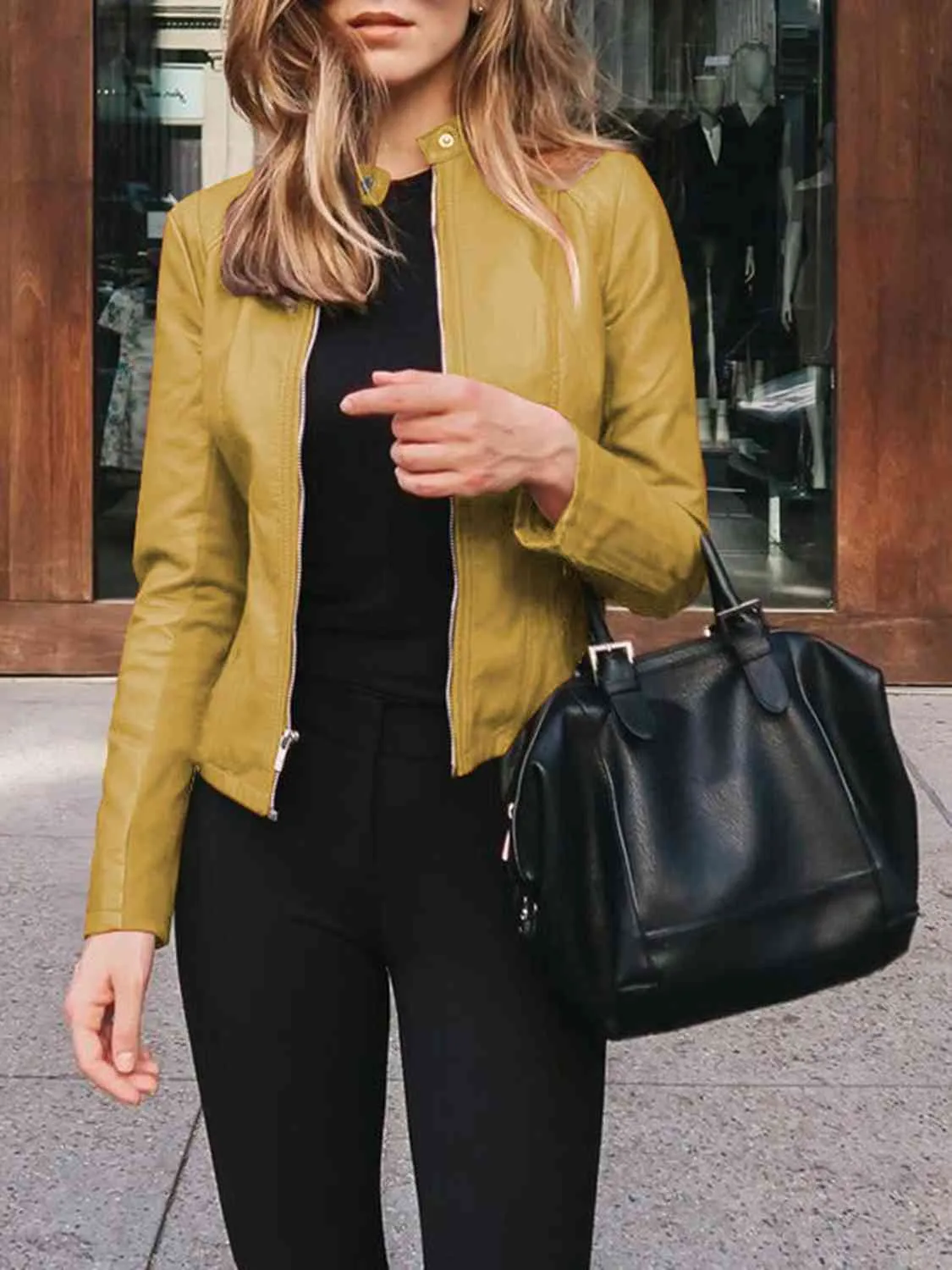 *APP EXCLUSIVE* Mock Neck Zip Up Jacket