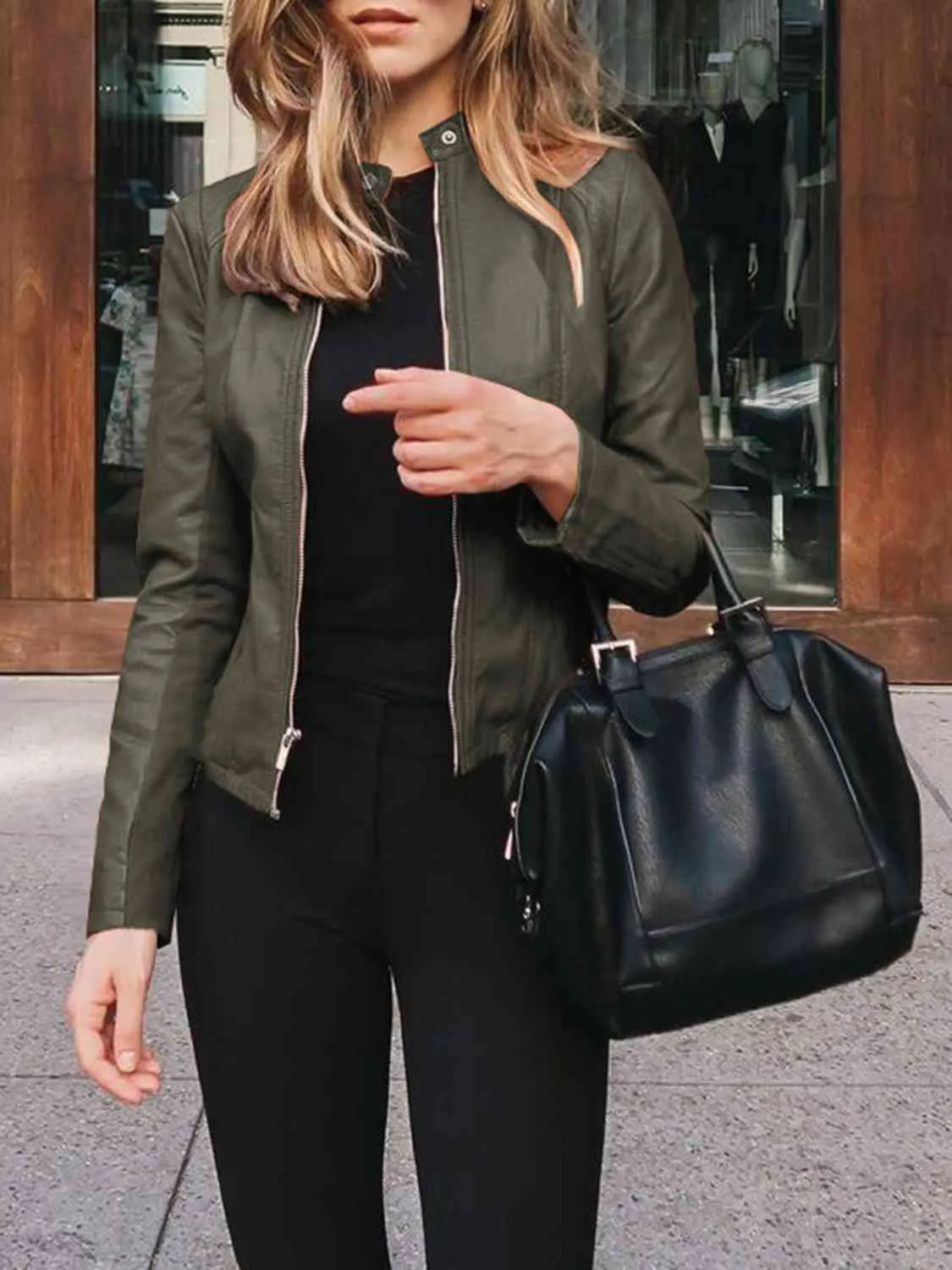 *APP EXCLUSIVE* Mock Neck Zip Up Jacket