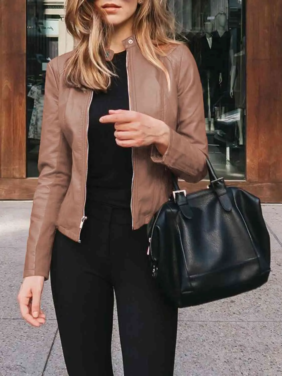 *APP EXCLUSIVE* Mock Neck Zip Up Jacket