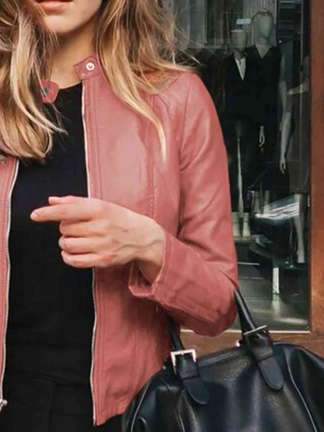 *APP EXCLUSIVE* Mock Neck Zip Up Jacket