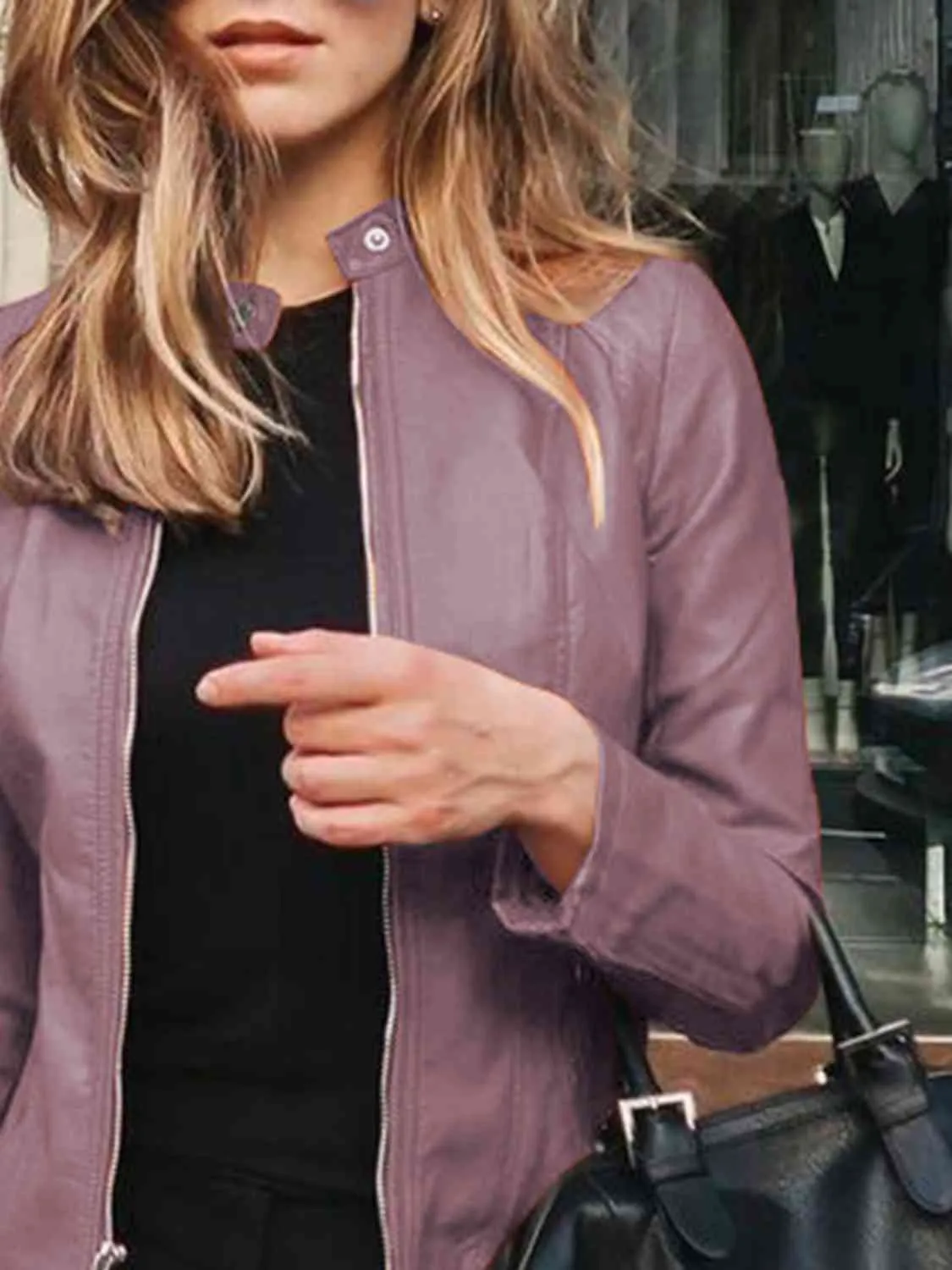 *APP EXCLUSIVE* Mock Neck Zip Up Jacket