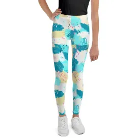 Aqua Abstract Youth Leggings