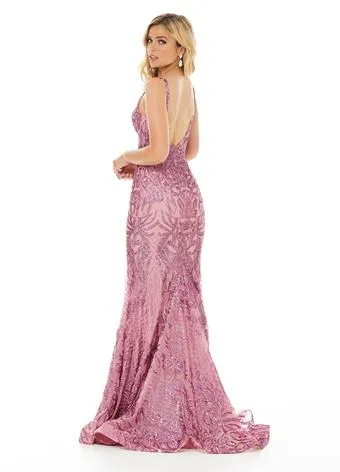 Ashley Lauren 11015 size 10 Rose Sequin Prom Dress Mermaid