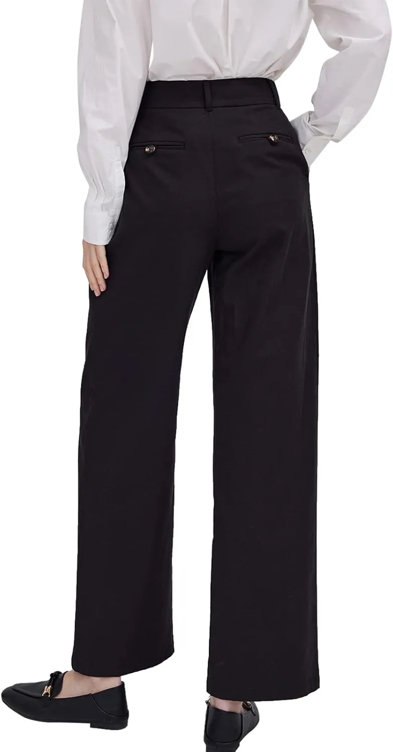ASOBIO Women's Lounge Pants, High Waisted Wide Leg Pants for Women, Loose Comfy Straight Trousers for Office Casual Dressy