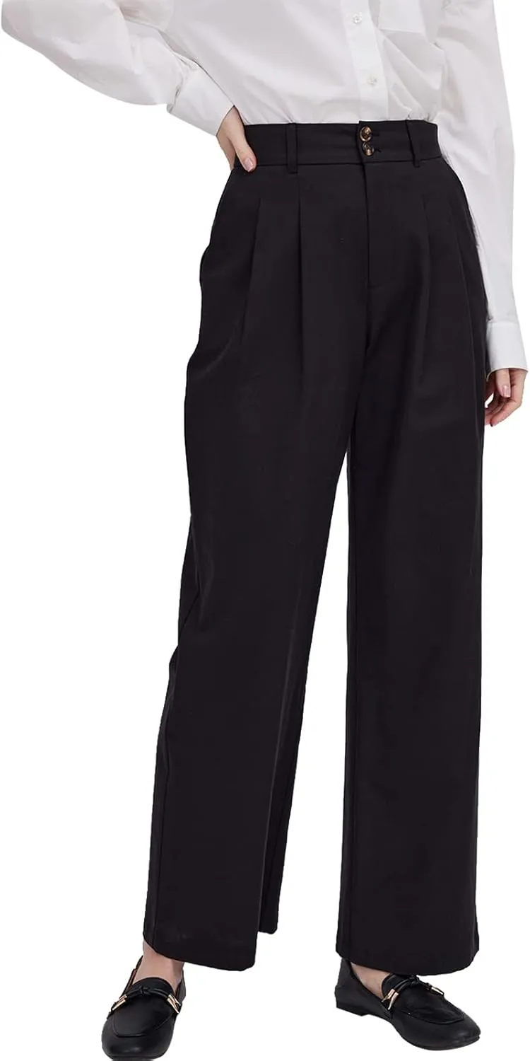 ASOBIO Women's Lounge Pants, High Waisted Wide Leg Pants for Women, Loose Comfy Straight Trousers for Office Casual Dressy