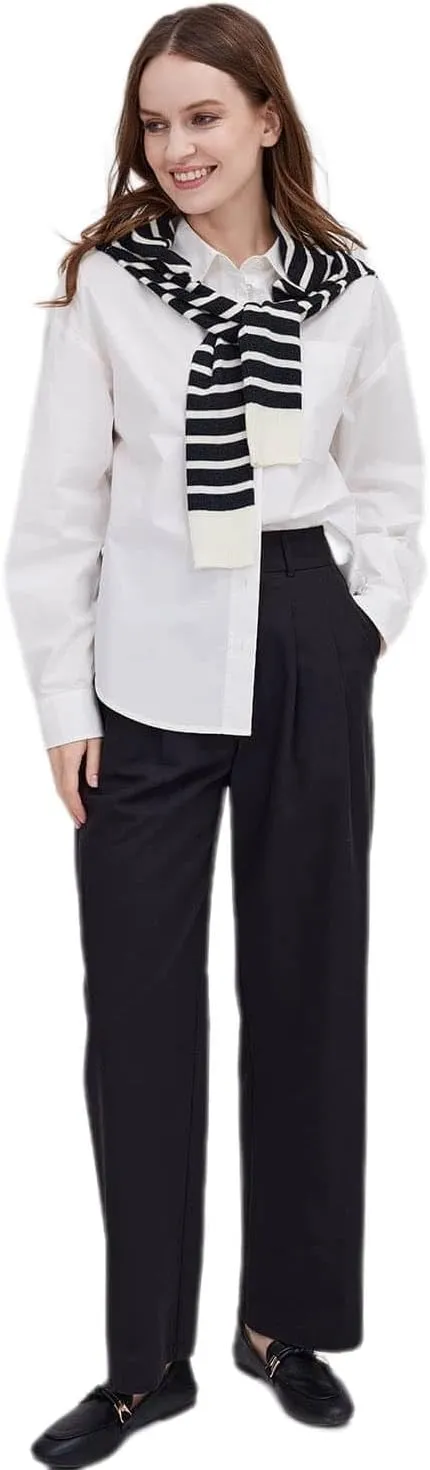 ASOBIO Women's Lounge Pants, High Waisted Wide Leg Pants for Women, Loose Comfy Straight Trousers for Office Casual Dressy