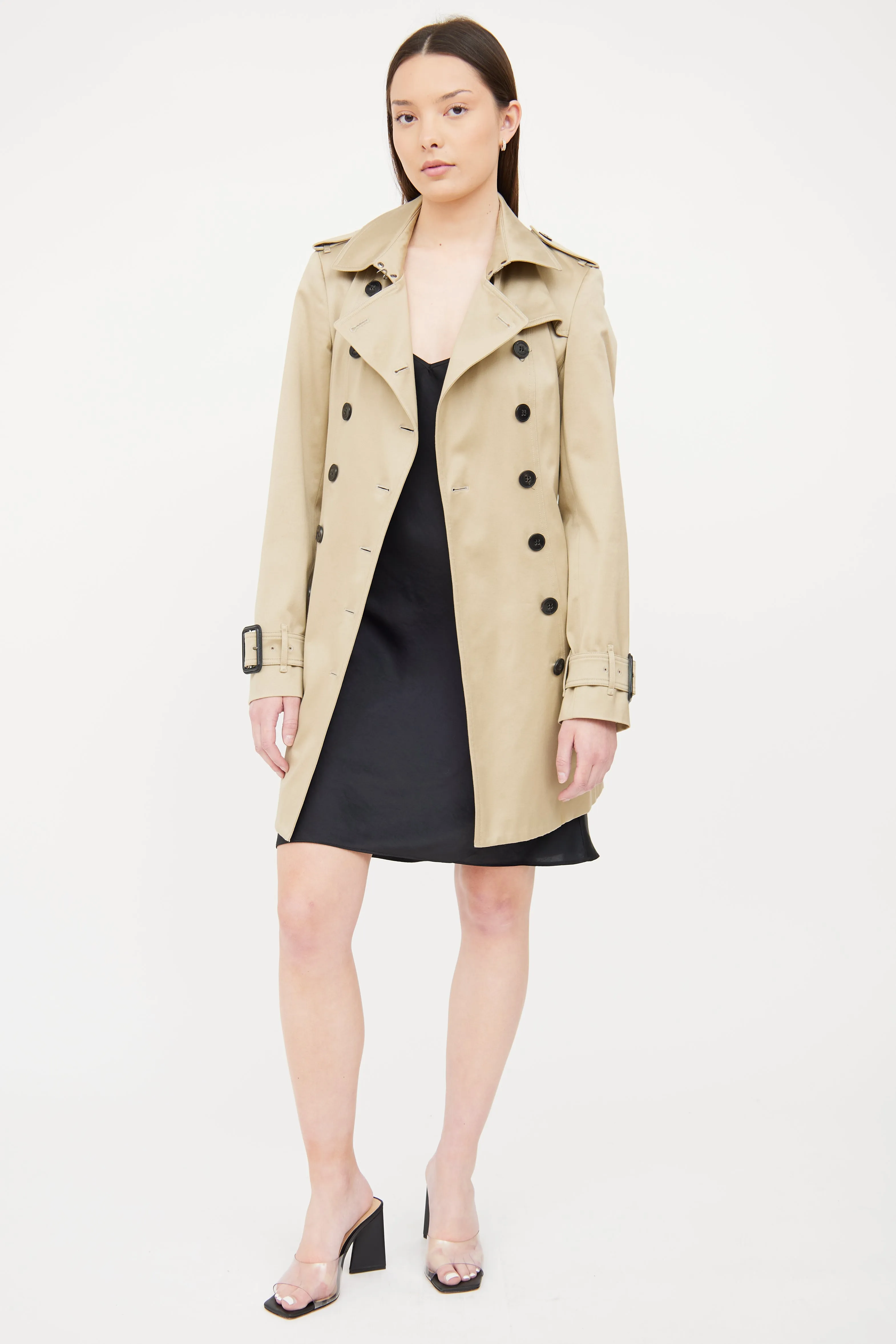 Beige Double Breasted Trench