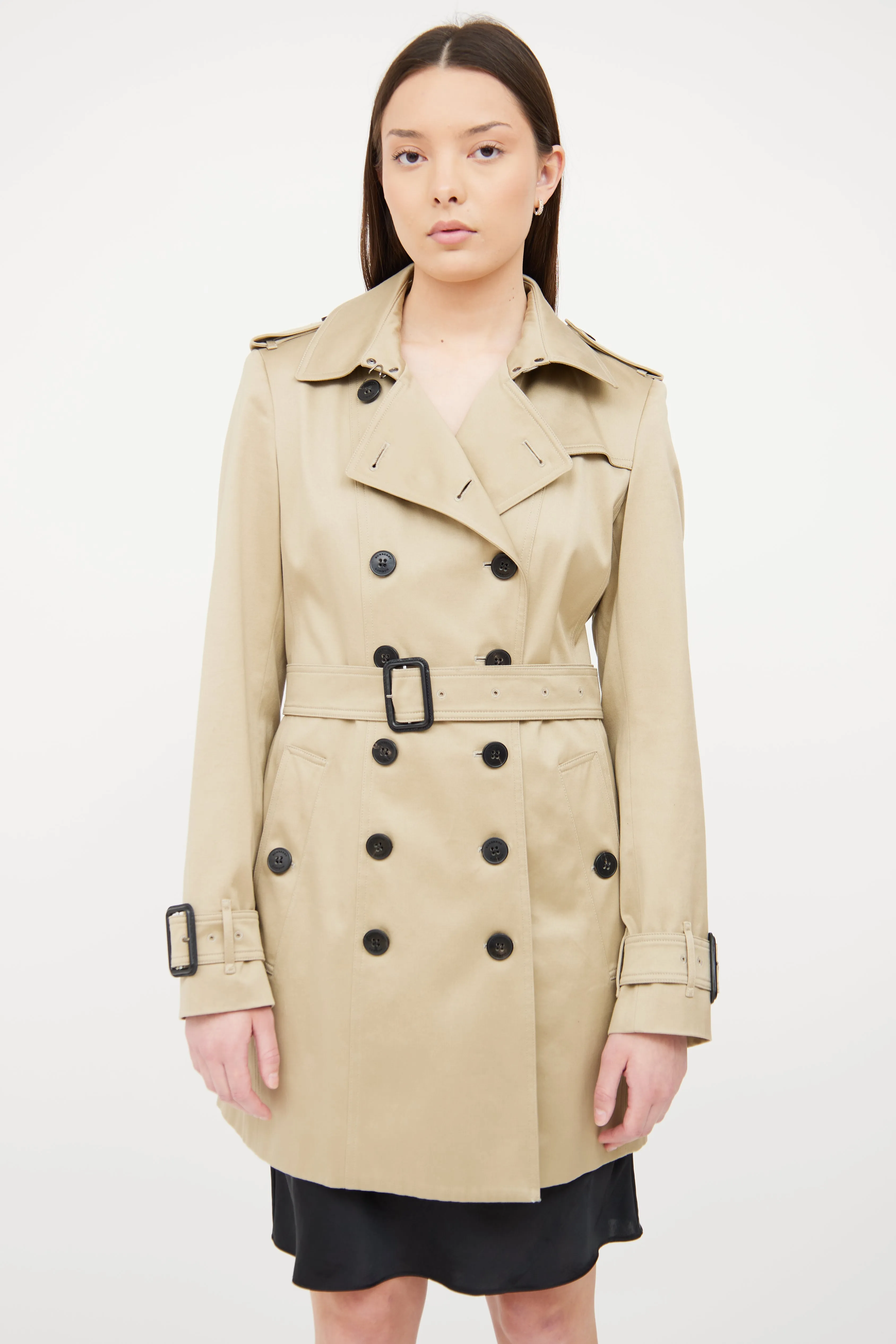 Beige Double Breasted Trench