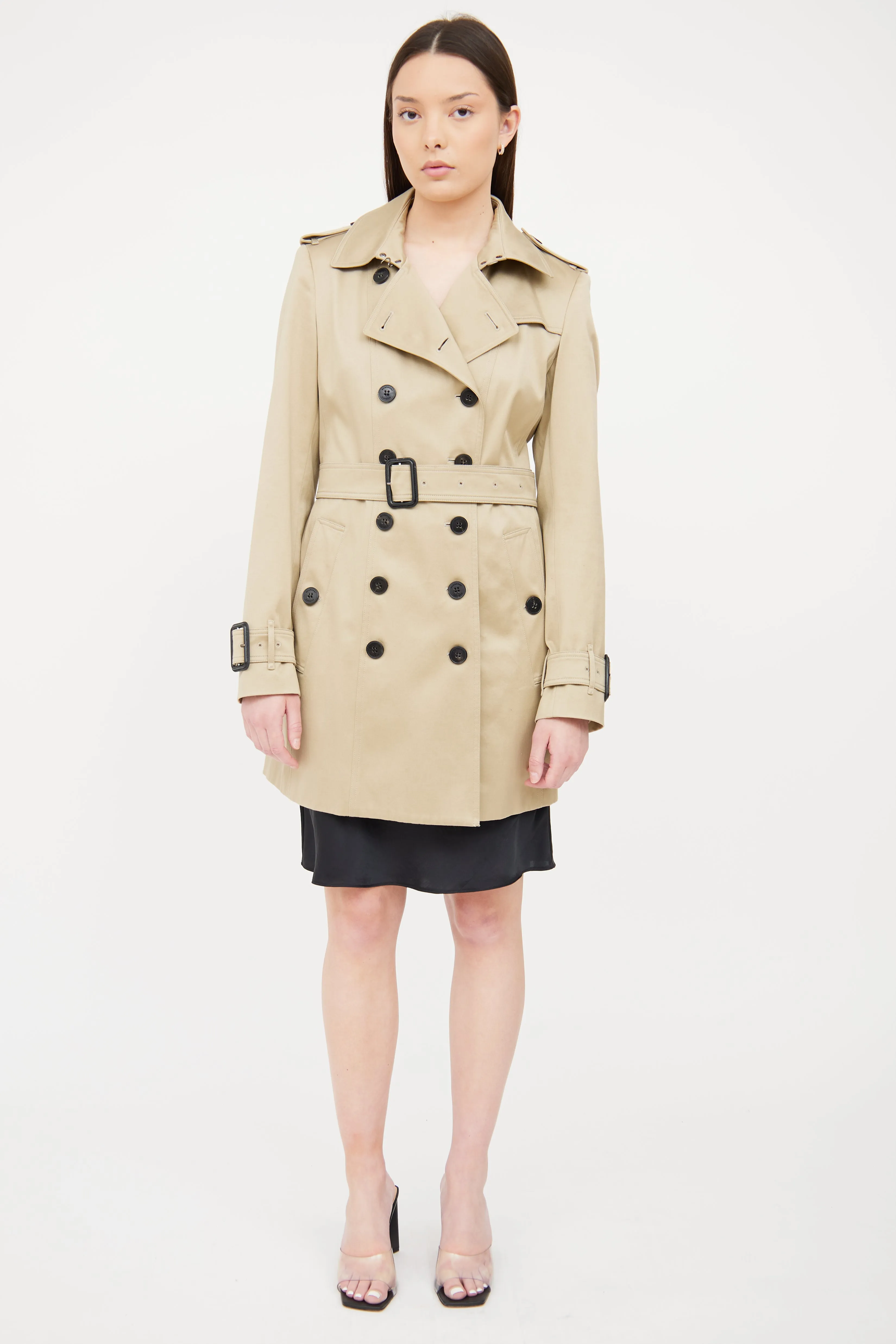 Beige Double Breasted Trench