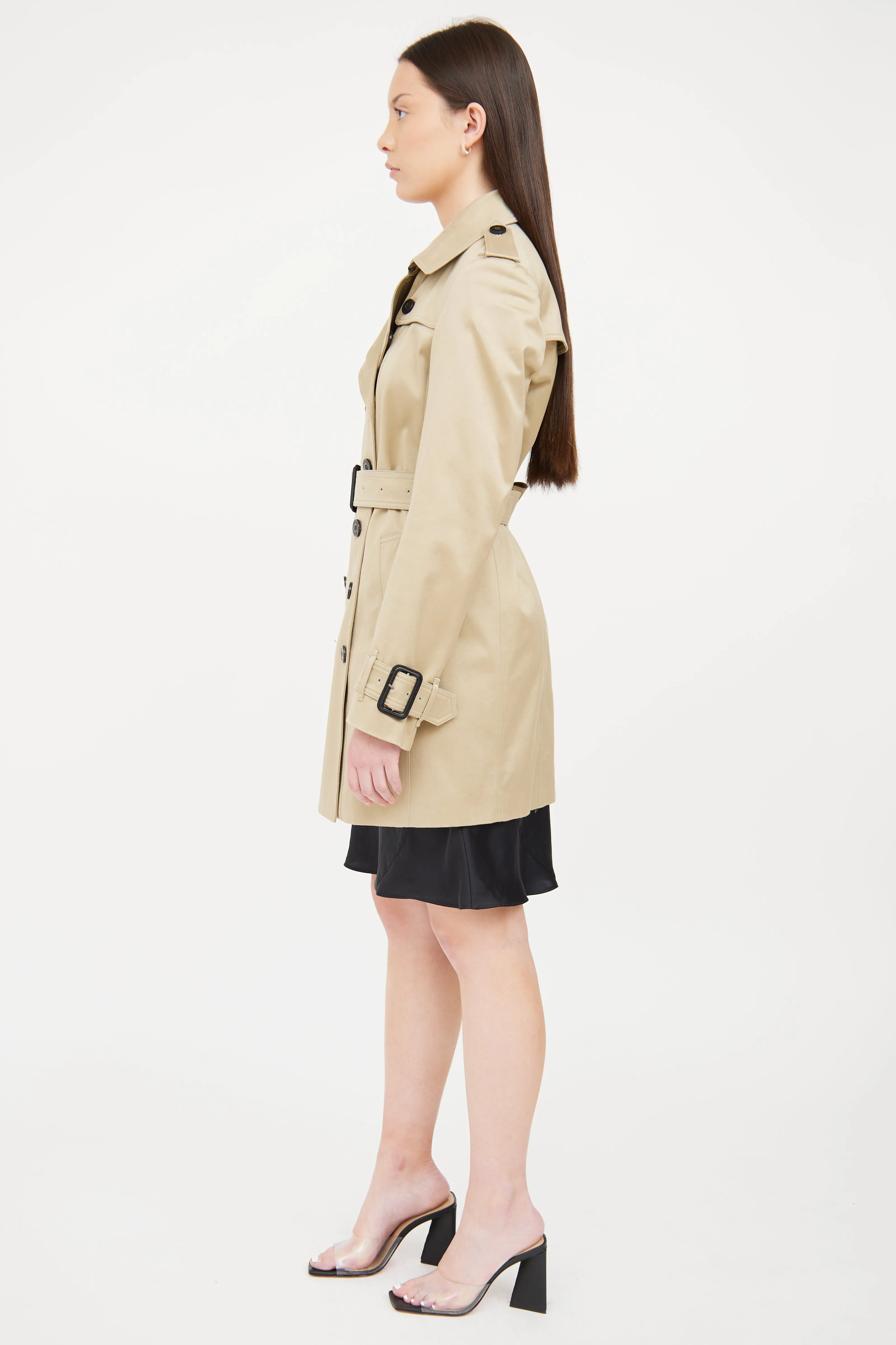 Beige Double Breasted Trench