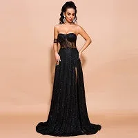 Black High Slit Gown