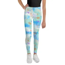 Blue Abstract Youth Leggings
