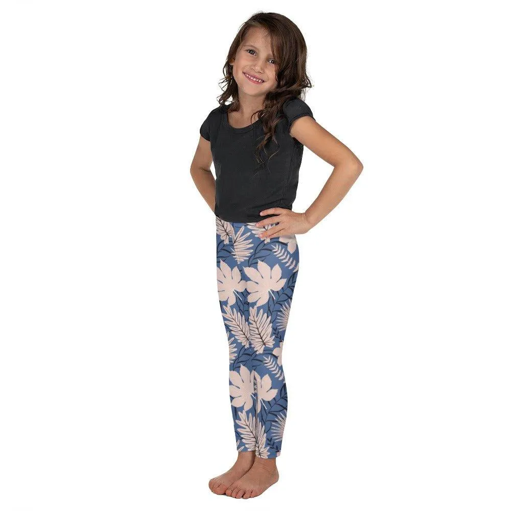 Blue Tropical Flower Kid's Leggings