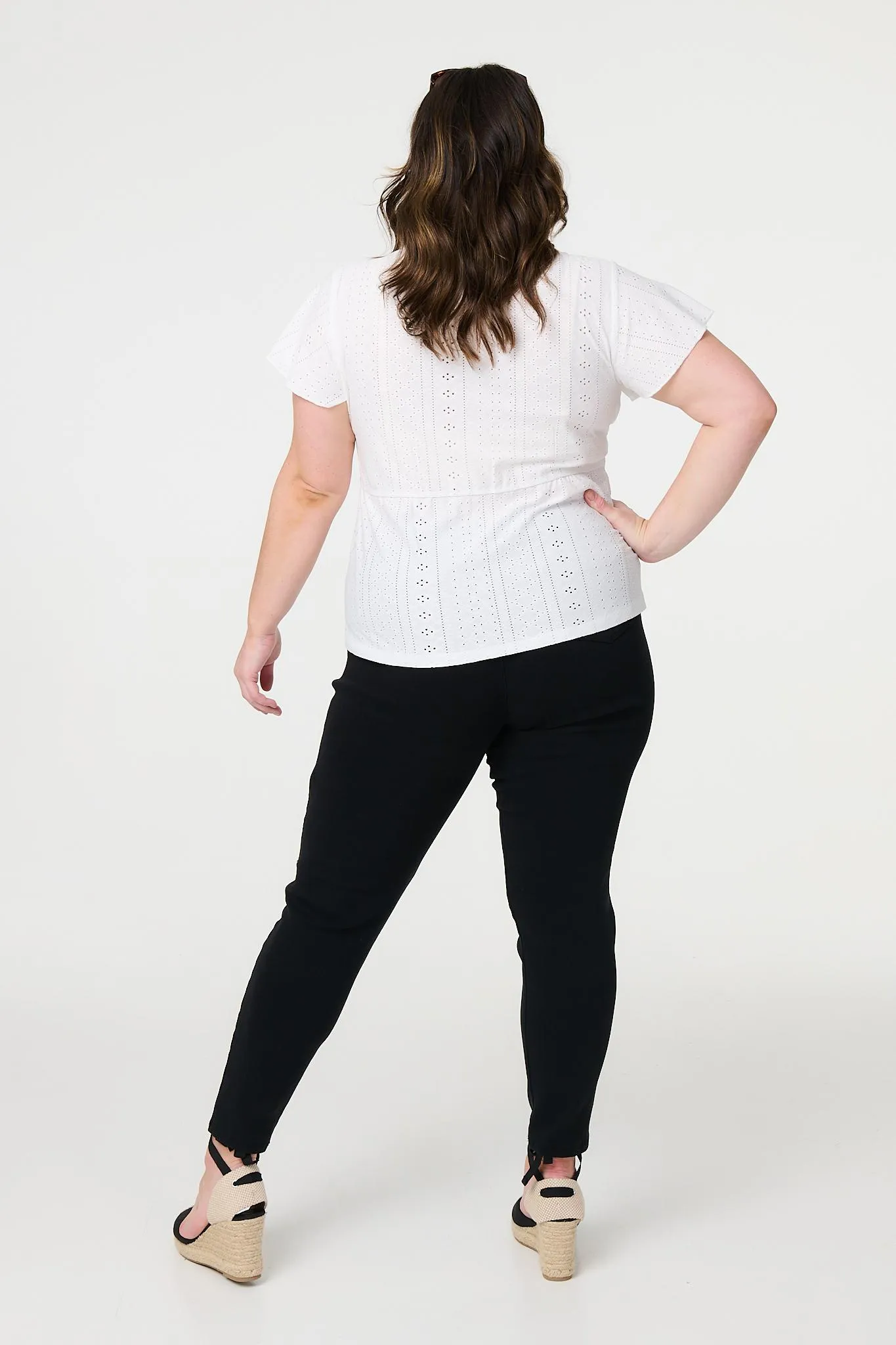 Broderie Anglaise Lace Trim Blouse