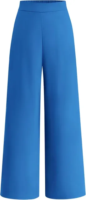 BTFBM Womens Wide Leg Pants Dressy Casual Elastic High Waisted Palazzo Business Lounge Trousers with Pockets