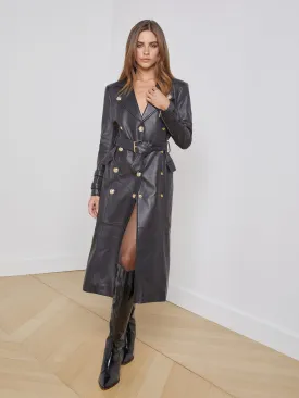 Celina Leather Trench Coat