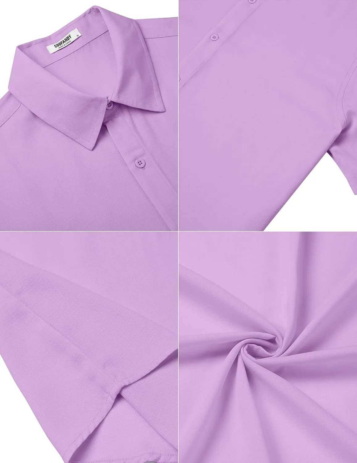 COOFANDY Men's Casual Button Down Short Sleeve Shirts Summer Beach Wedding Shirt Vacation Cotton Shirts