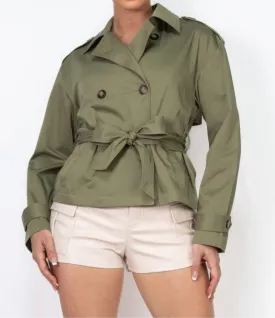 Double-breasted Waist-tie Trench Coat