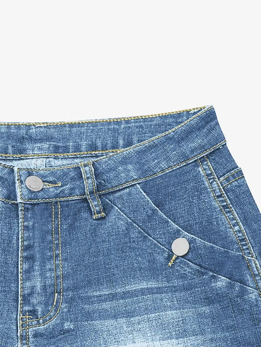 Flamingals Straight Leg Jeans for Women Ripped Raw Hem Mid Waisted Bootcut Jeans Without Belts