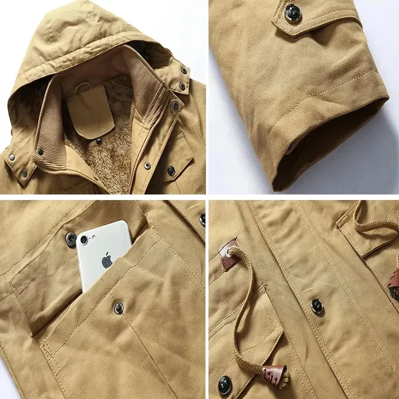 Fleece Hooded Bomber Jacket - Cross & Crown