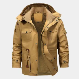 Fleece Hooded Bomber Jacket - Cross & Crown
