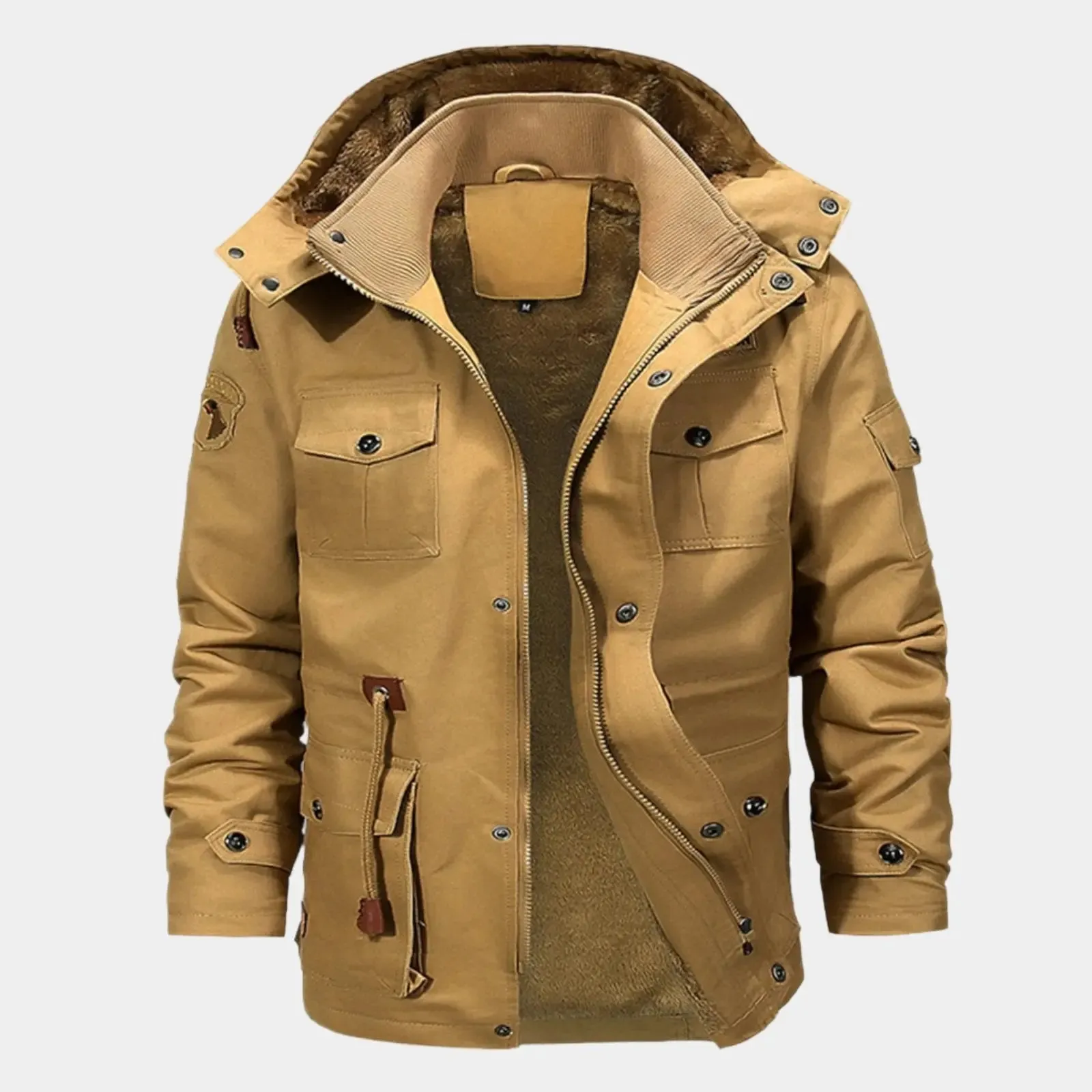 Fleece Hooded Bomber Jacket - Cross & Crown