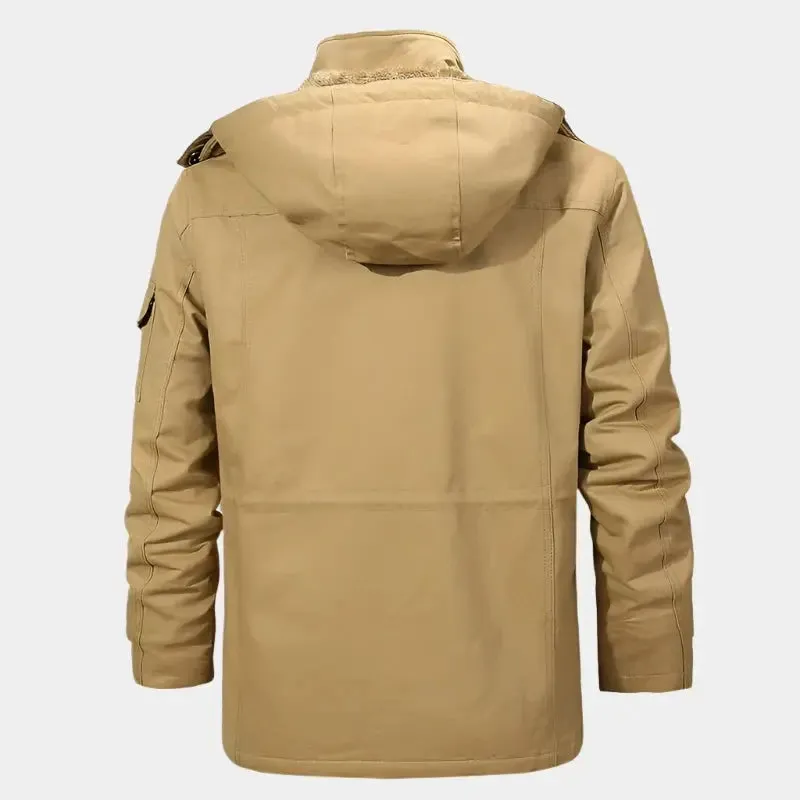 Fleece Hooded Bomber Jacket - Cross & Crown