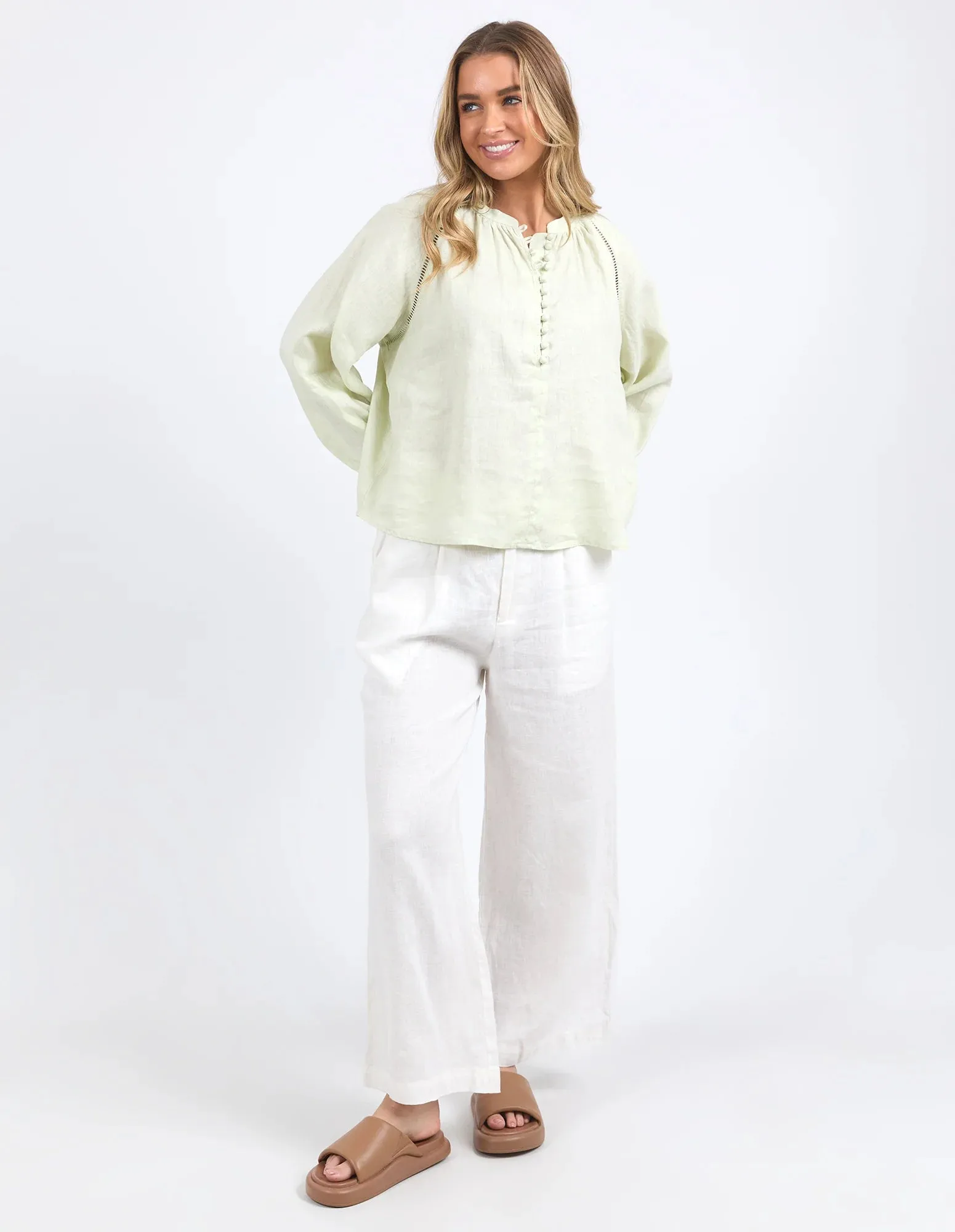 Foxwood Corsica Blouse - Fog Green