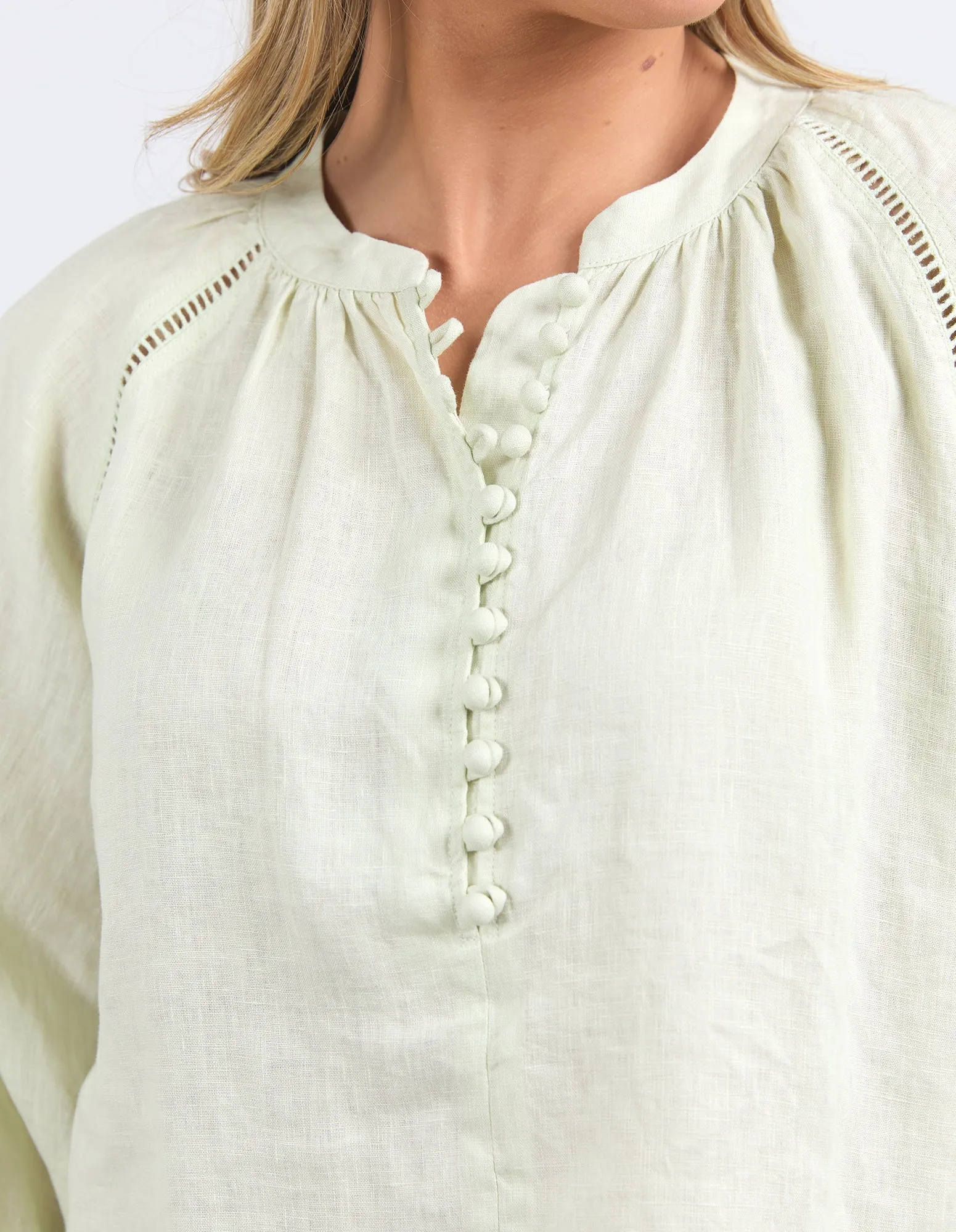 Foxwood Corsica Blouse - Fog Green