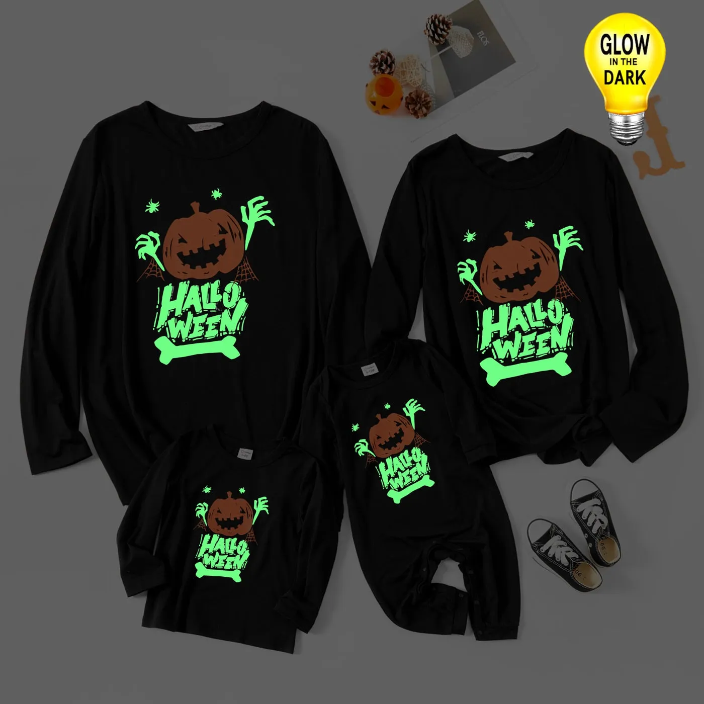Glowing Family Matching Outfit Glowing Halloween Long-sleeve Sweatshirts